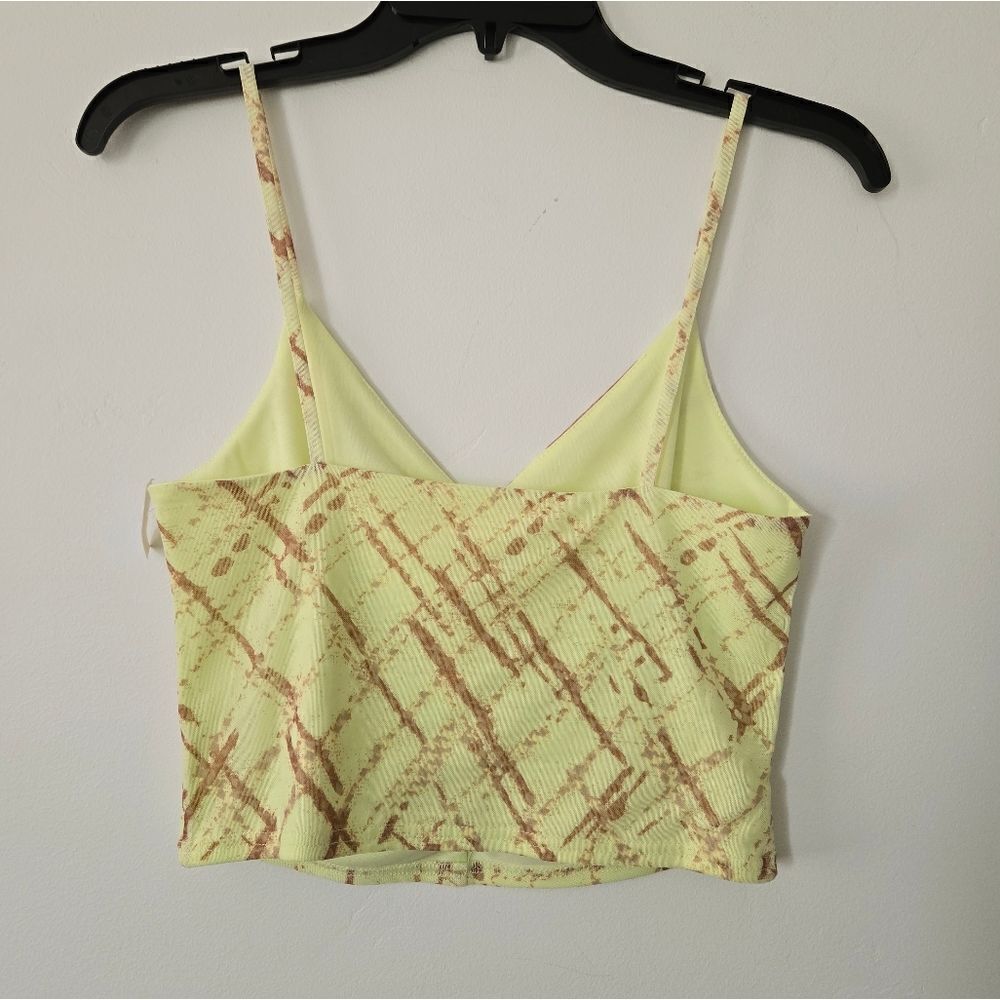 BP. Ruched Cropped Cami Abstract Yellow - Picture 3 of 7